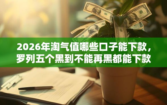 2026年淘气值哪些口子能下款，罗列五个黑到不能再黑都能下款的口子