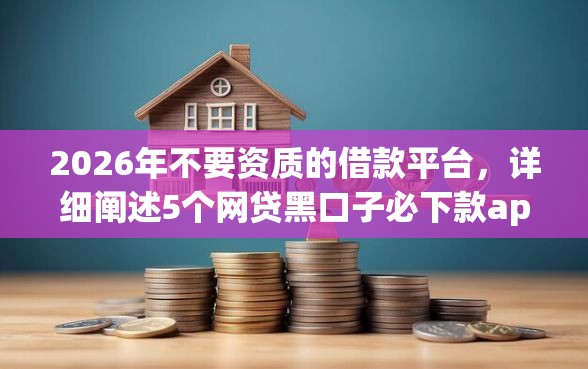 2026年不要资质的借款平台，详细阐述5个网贷黑口子必下款app