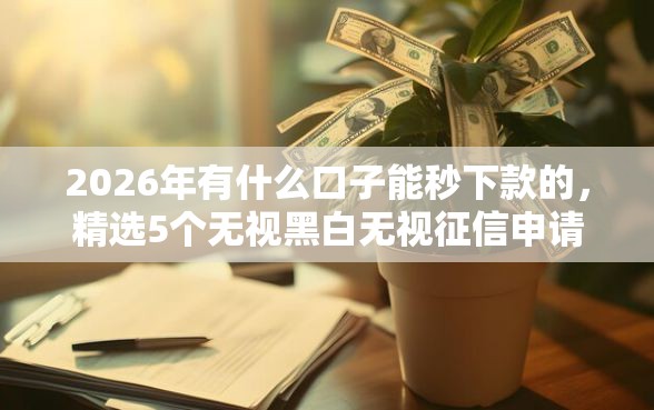 2026年有什么口子能秒下款的，精选5个无视黑白无视征信申请就下款的软件