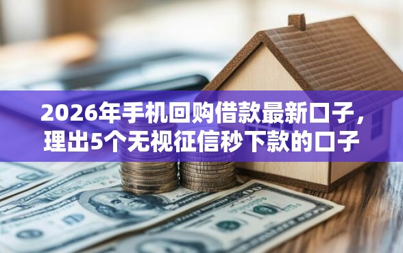2026年手机回购借款最新口子，理出5个无视征信秒下款的口子