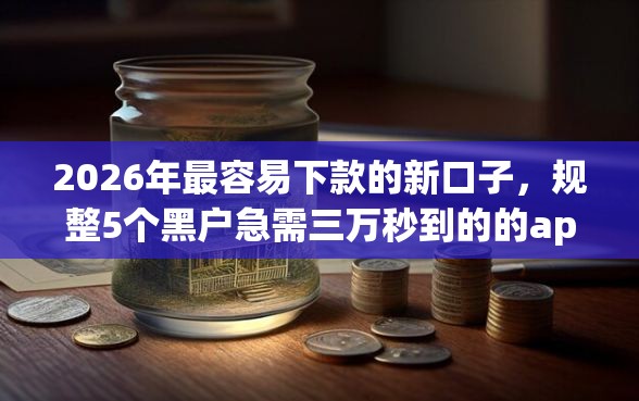 2026年最容易下款的新口子，规整5个黑户急需三万秒到的的app
