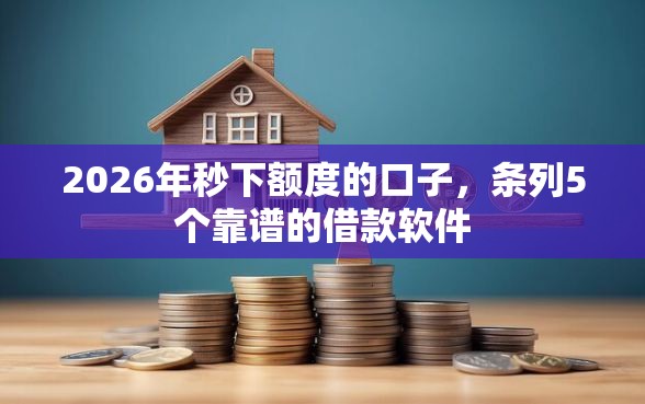 2026年秒下额度的口子，条列5个靠谱的借款软件