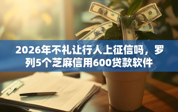 2026年不礼让行人上征信吗，罗列5个芝麻信用600贷款软件