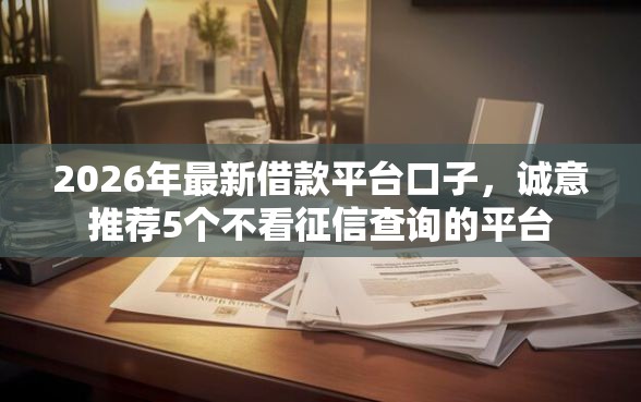 2026年最新借款平台口子，诚意推荐5个不看征信查询的平台