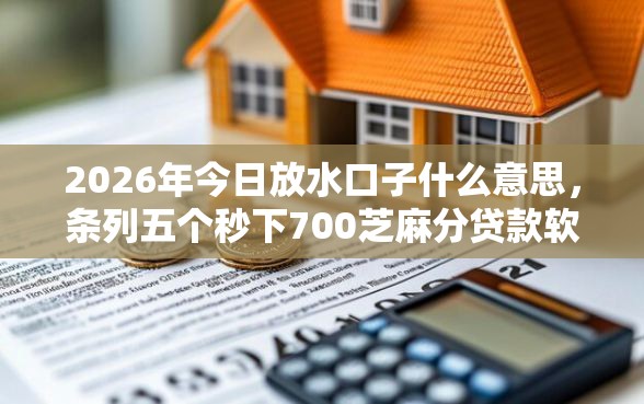 2026年今日放水口子什么意思，条列五个秒下700芝麻分贷款软件