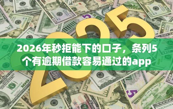 2026年秒拒能下的口子，条列5个有逾期借款容易通过的app