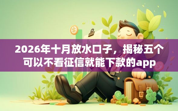 2026年十月放水口子，揭秘五个可以不看征信就能下款的app