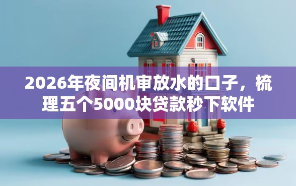 2026年夜间机审放水的口子，梳理五个5000块贷款秒下软件