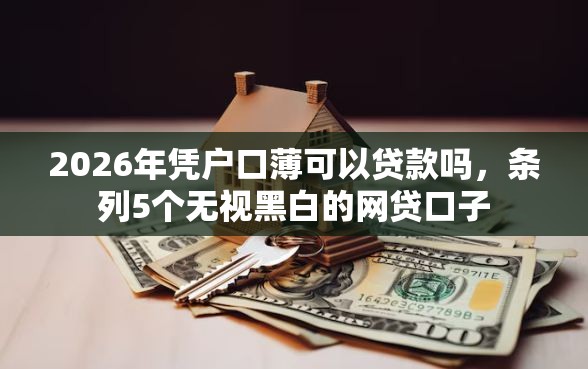 2026年凭户口薄可以贷款吗，条列5个无视黑白的网贷口子