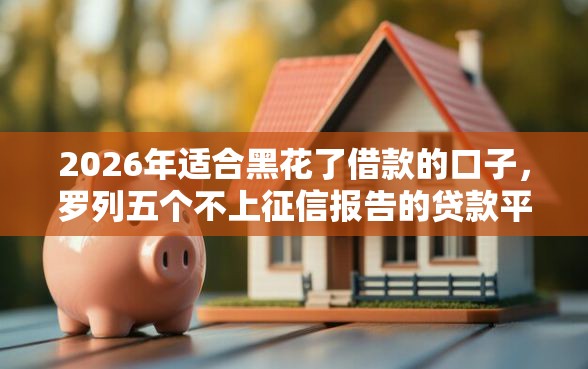 2026年适合黑花了借款的口子，罗列五个不上征信报告的贷款平台