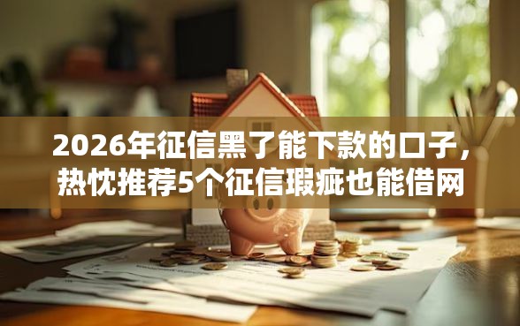 2026年征信黑了能下款的口子，热忱推荐5个征信瑕疵也能借网贷轻松下款的口子