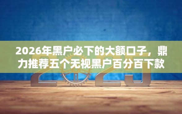 2026年黑户必下的大额口子，鼎力推荐五个无视黑户百分百下款口子