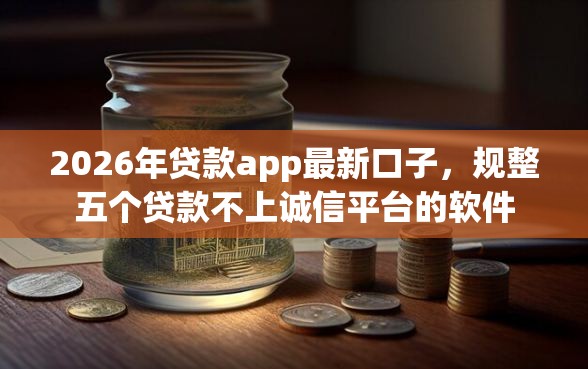 2026年贷款app最新口子，规整五个贷款不上诚信平台的软件