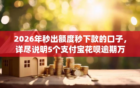 2026年秒出额度秒下款的口子，详尽说明5个支付宝花呗逾期万元快速贷款app
