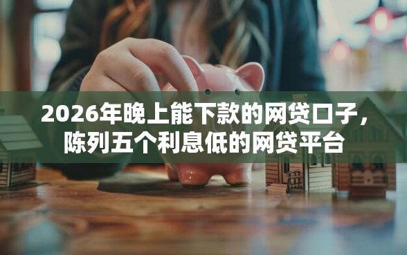 2026年晚上能下款的网贷口子，陈列五个利息低的网贷平台