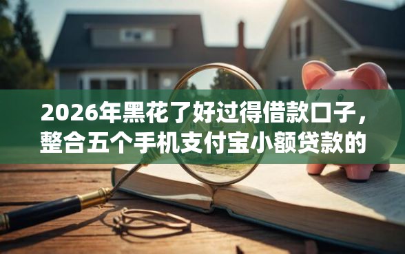 2026年黑花了好过得借款口子，整合五个手机支付宝小额贷款的app