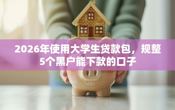2026年使用大学生贷款包，规整5个黑户能下款的口子