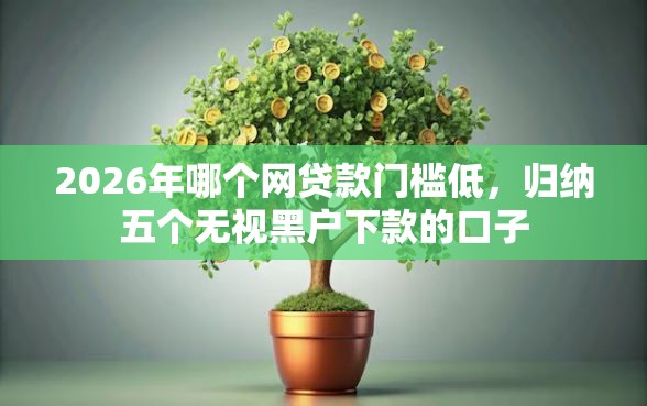 2026年哪个网贷款门槛低，归纳五个无视黑户下款的口子