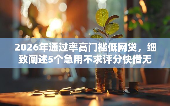 2026年通过率高门槛低网贷，细致阐述5个急用不求评分快借无忧的软件