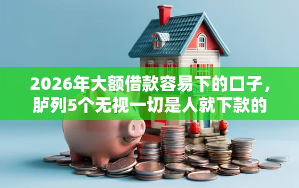 2026年大额借款容易下的口子，胪列5个无视一切是人就下款的软件