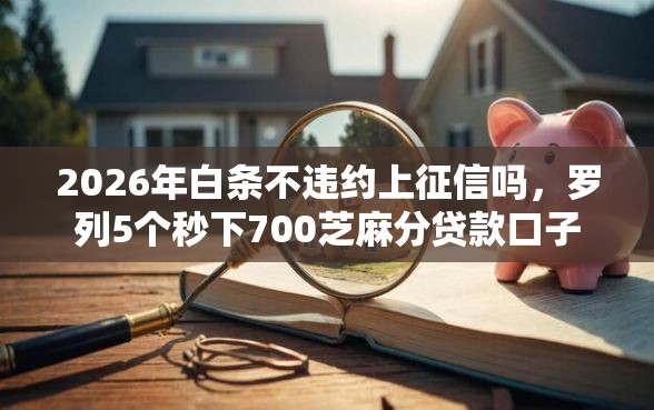 2026年白条不违约上征信吗，罗列5个秒下700芝麻分贷款口子