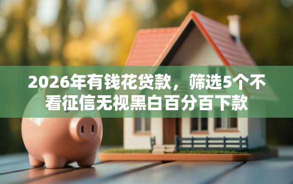 2026年有钱花贷款，筛选5个不看征信无视黑白百分百下款