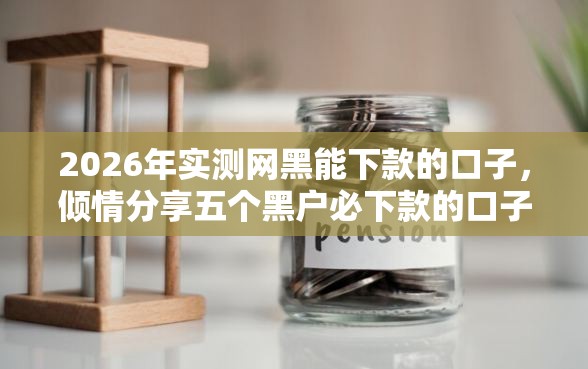 2026年实测网黑能下款的口子，倾情分享五个黑户必下款的口子