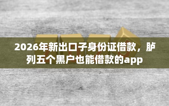 2026年新出口子身份证借款，胪列五个黑户也能借款的app