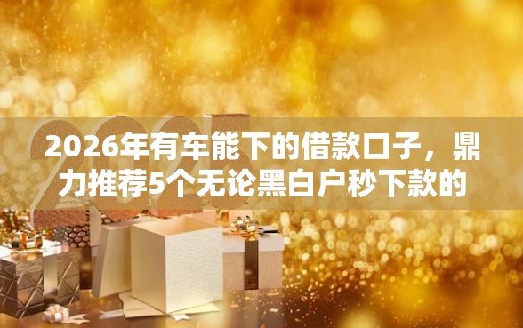 2026年有车能下的借款口子，鼎力推荐5个无论黑白户秒下款的贷款平台