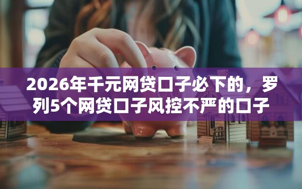 2026年千元网贷口子必下的，罗列5个网贷口子风控不严的口子