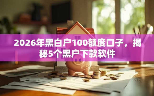 2026年黑白户100额度口子，揭秘5个黑户下款软件
