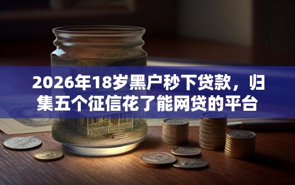 2026年18岁黑户秒下贷款，归集五个征信花了能网贷的平台