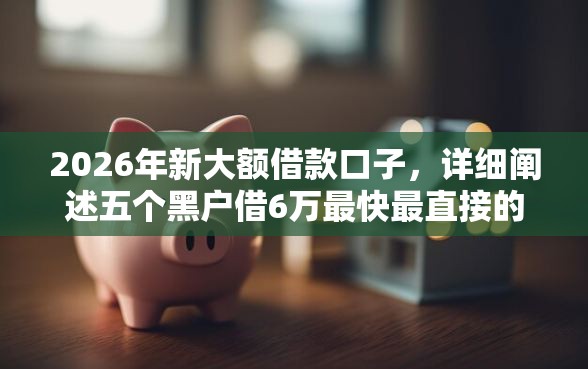 2026年新大额借款口子，详细阐述五个黑户借6万最快最直接的渠道