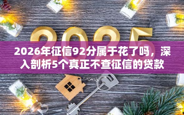 2026年征信92分属于花了吗，深入剖析5个真正不查征信的贷款口子