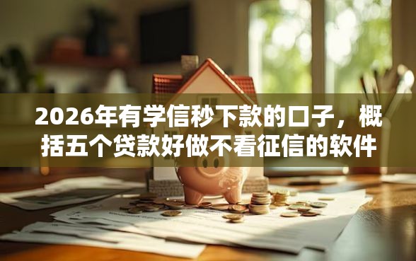 2026年有学信秒下款的口子，概括五个贷款好做不看征信的软件