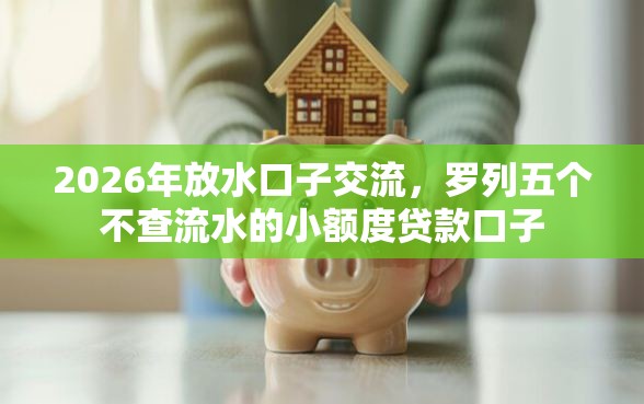 2026年放水口子交流，罗列五个不查流水的小额度贷款口子
