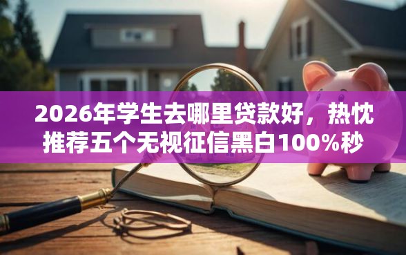 2026年学生去哪里贷款好，热忱推荐五个无视征信黑白100%秒下平台