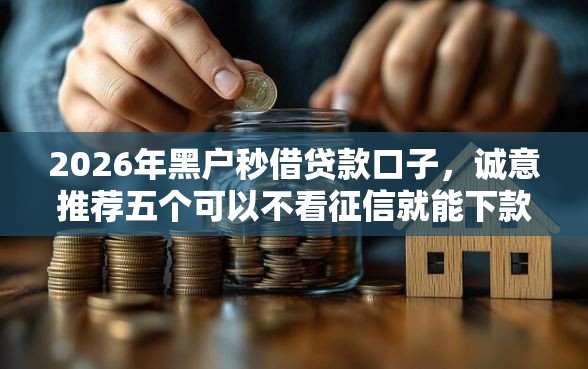 2026年黑户秒借贷款口子，诚意推荐五个可以不看征信就能下款的平台