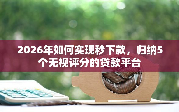 2026年如何实现秒下款，归纳5个无视评分的贷款平台