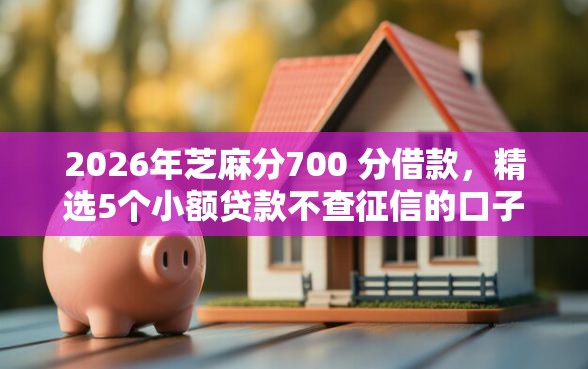 2026年芝麻分700 分借款，精选5个小额贷款不查征信的口子
