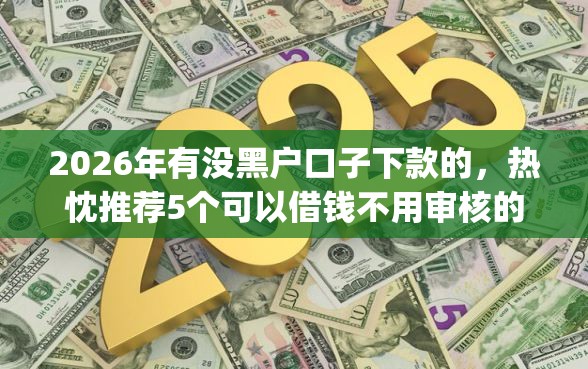 2026年有没黑户口子下款的，热忱推荐5个可以借钱不用审核的app