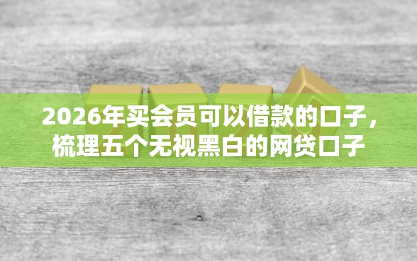 2026年买会员可以借款的口子，梳理五个无视黑白的网贷口子