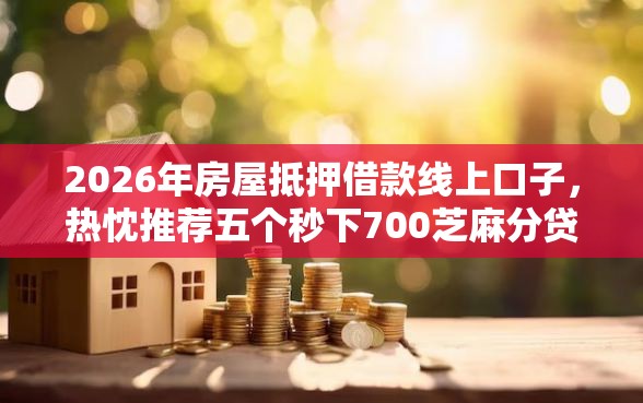 2026年房屋抵押借款线上口子，热忱推荐五个秒下700芝麻分贷款软件
