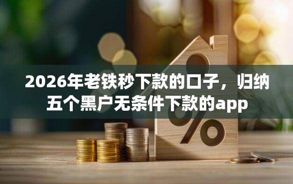 2026年老铁秒下款的口子，归纳五个黑户无条件下款的app