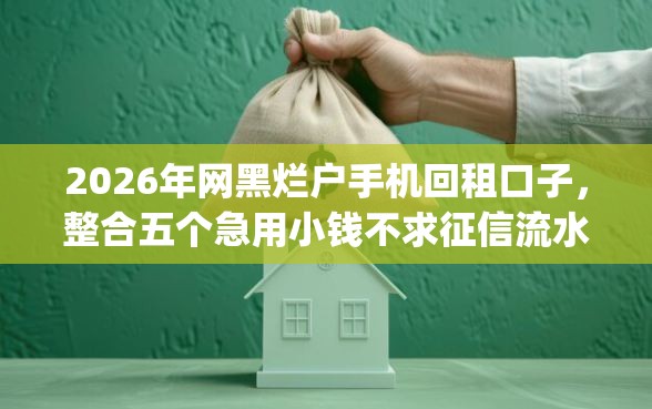 2026年网黑烂户手机回租口子，整合五个急用小钱不求征信流水轻松贷的app