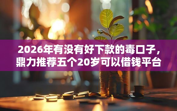 2026年有没有好下款的毒口子，鼎力推荐五个20岁可以借钱平台不查征信的软件