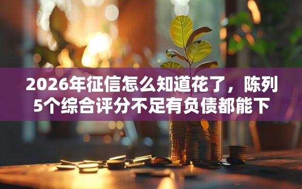 2026年征信怎么知道花了，陈列5个综合评分不足有负债都能下款平台