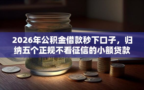 2026年公积金借款秒下口子，归纳五个正规不看征信的小额贷款软件