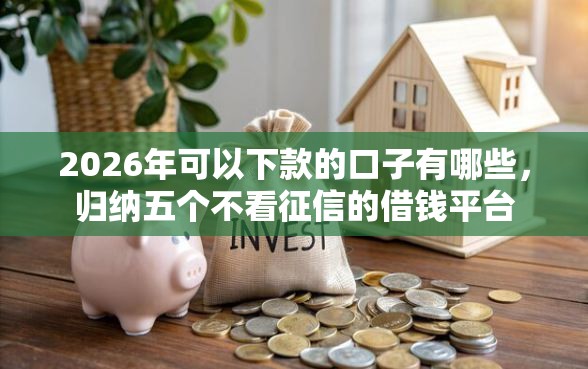 2026年可以下款的口子有哪些，归纳五个不看征信的借钱平台
