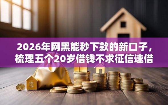 2026年网黑能秒下款的新口子，梳理五个20岁借钱不求征信速借软件